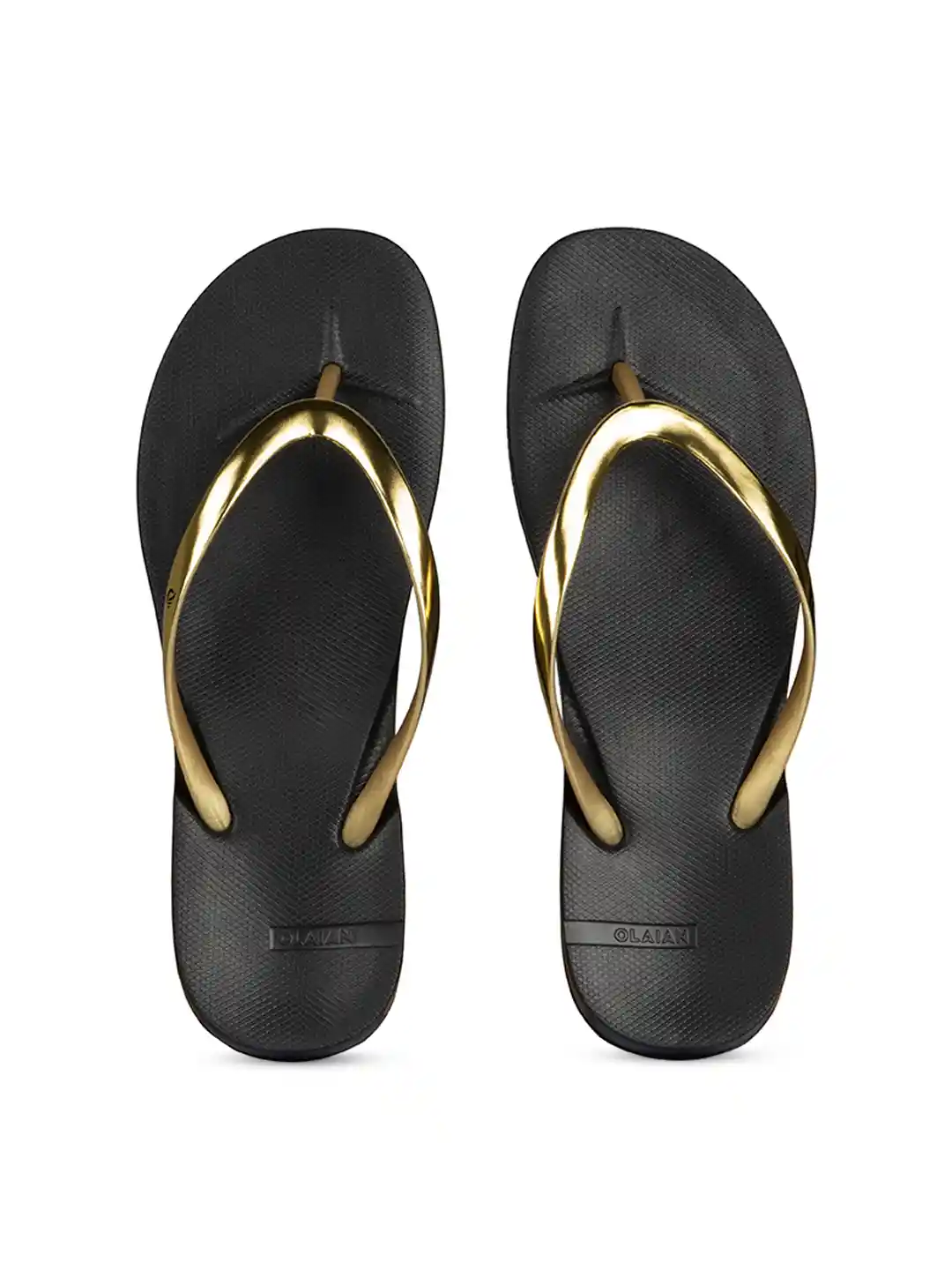 Buy Decathlon Women Black Gold-Toned Thong Flip-Flops Flip