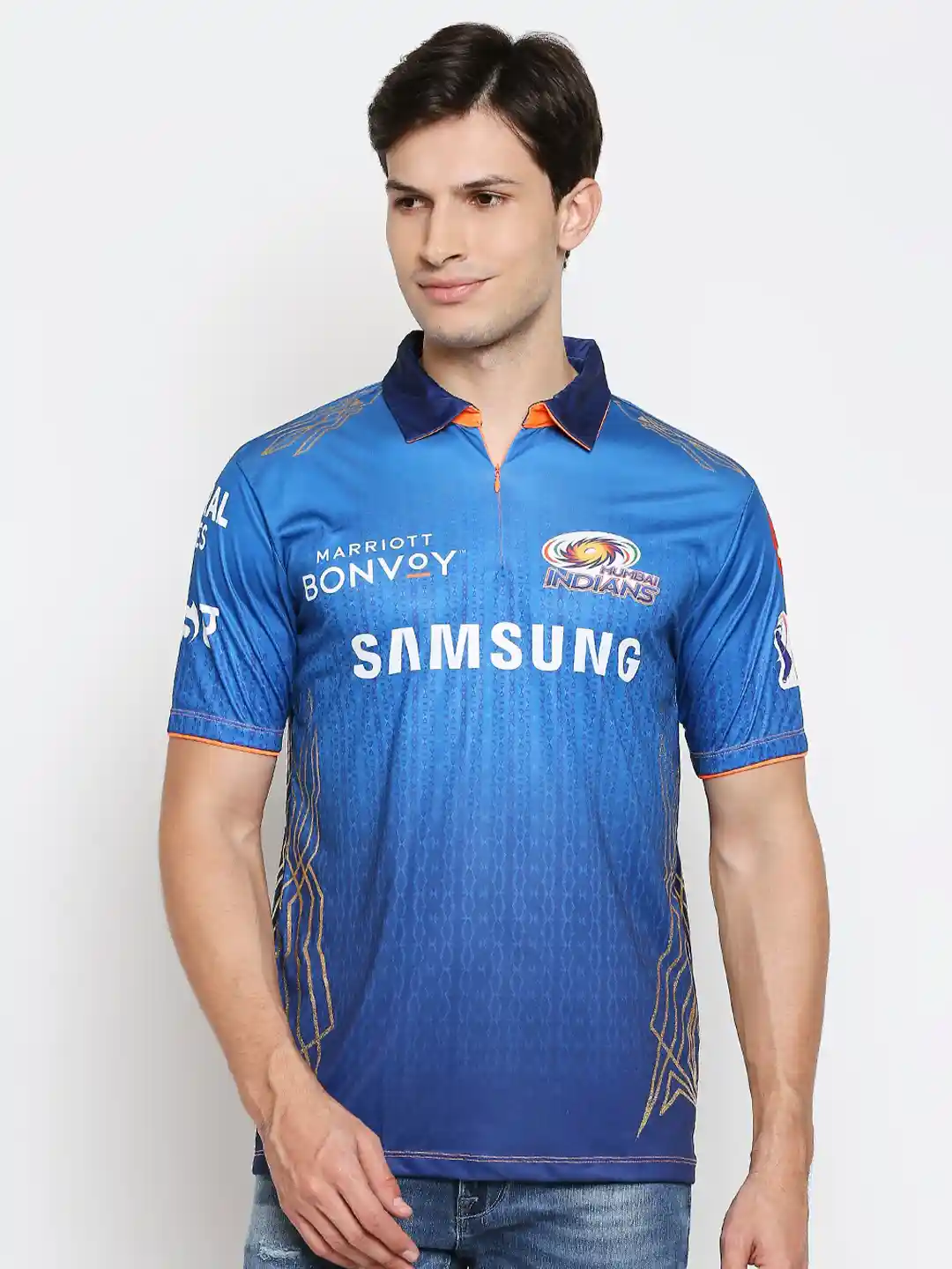 Buy The Souled Store Men Blue Mumbai Indians Match Replica Polo
