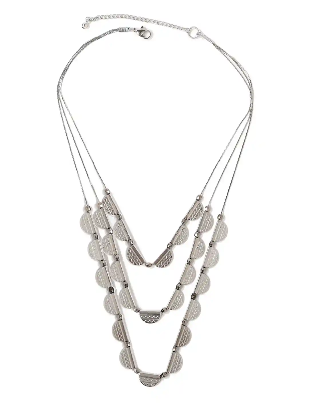 Buy FOREVER 21 Silver-Toned Layered Necklace Necklace and Chains