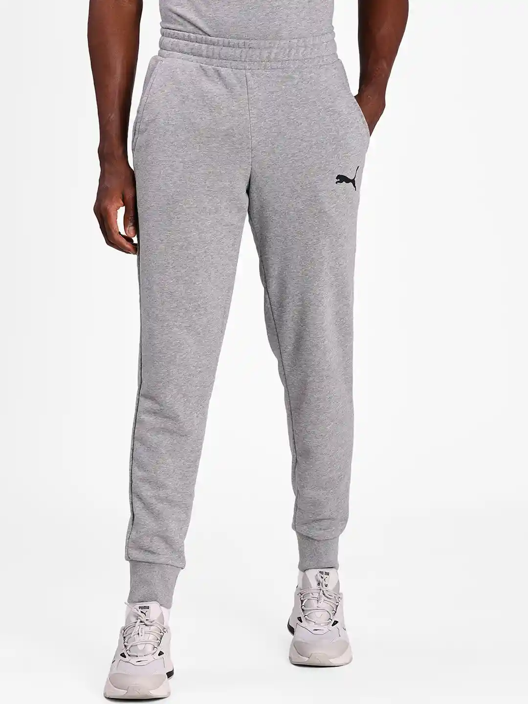 Buy Puma Men Grey Essentials Logo Sustainable Knitted Sweat Pants
