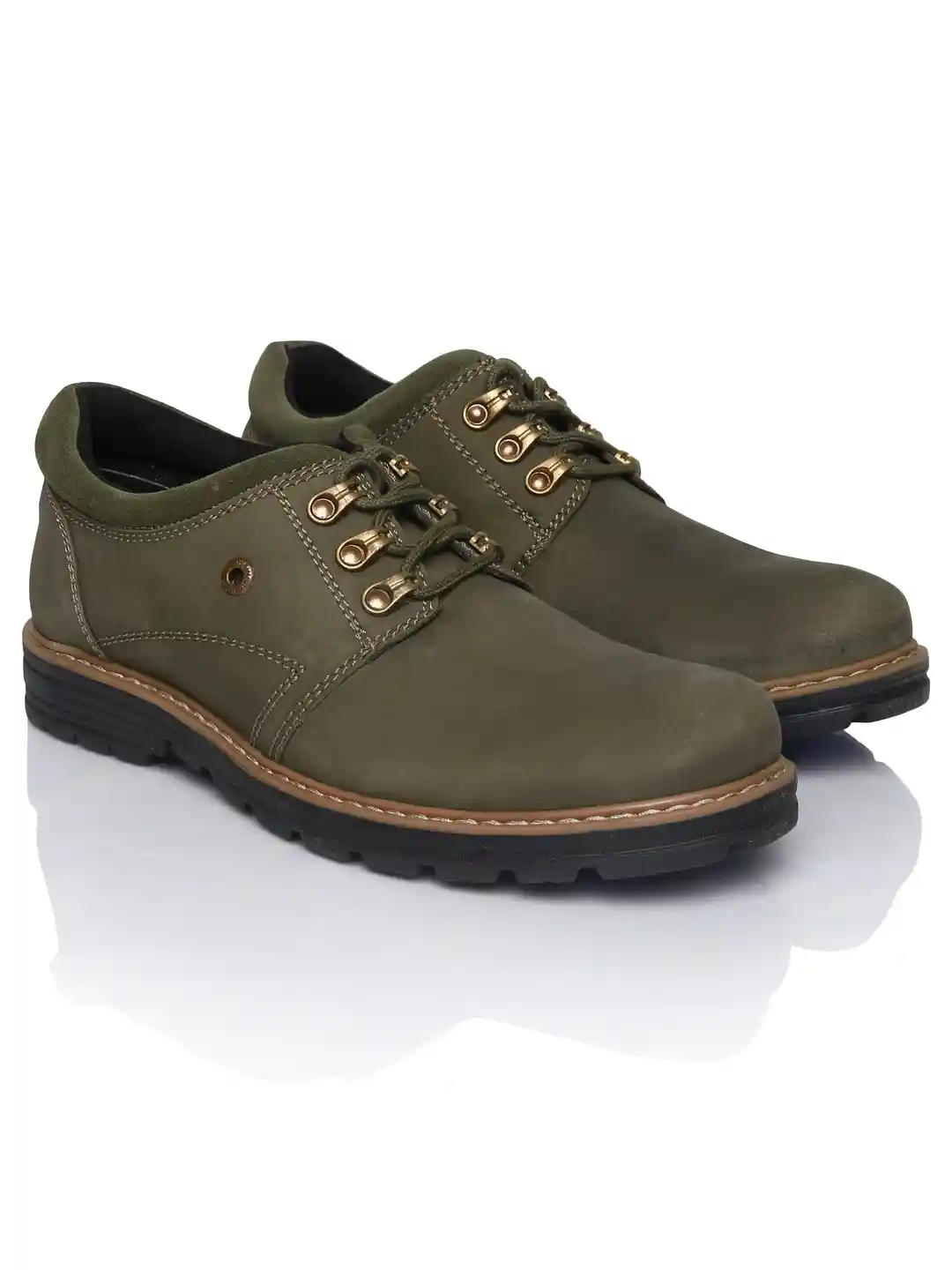Buy Weinbrenner by Bata Men Olive Green Leather Casual Shoes