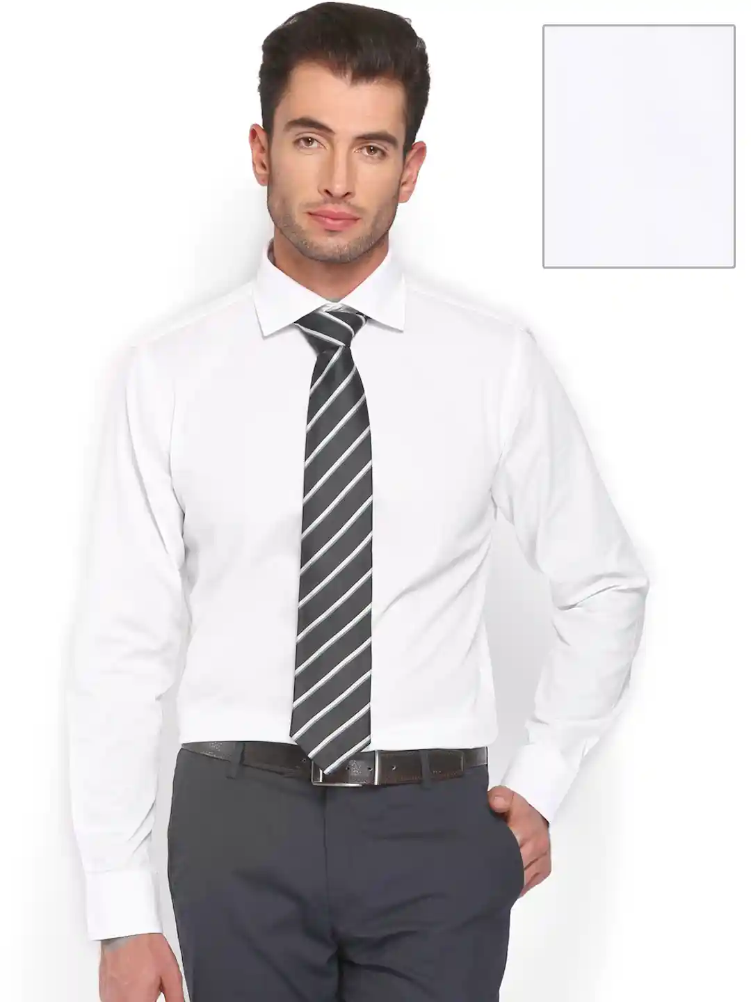 Buy Tie Rack London Men White Slim Fit Formal Shirt with Tie