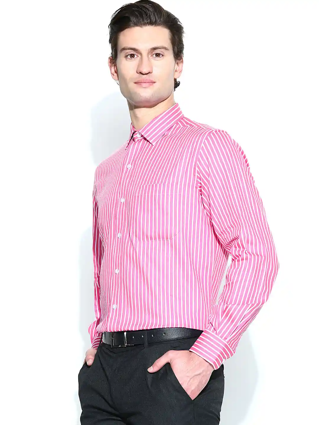 Buy John Players Men Pink White Slim Fit Formal Shirt Shirts