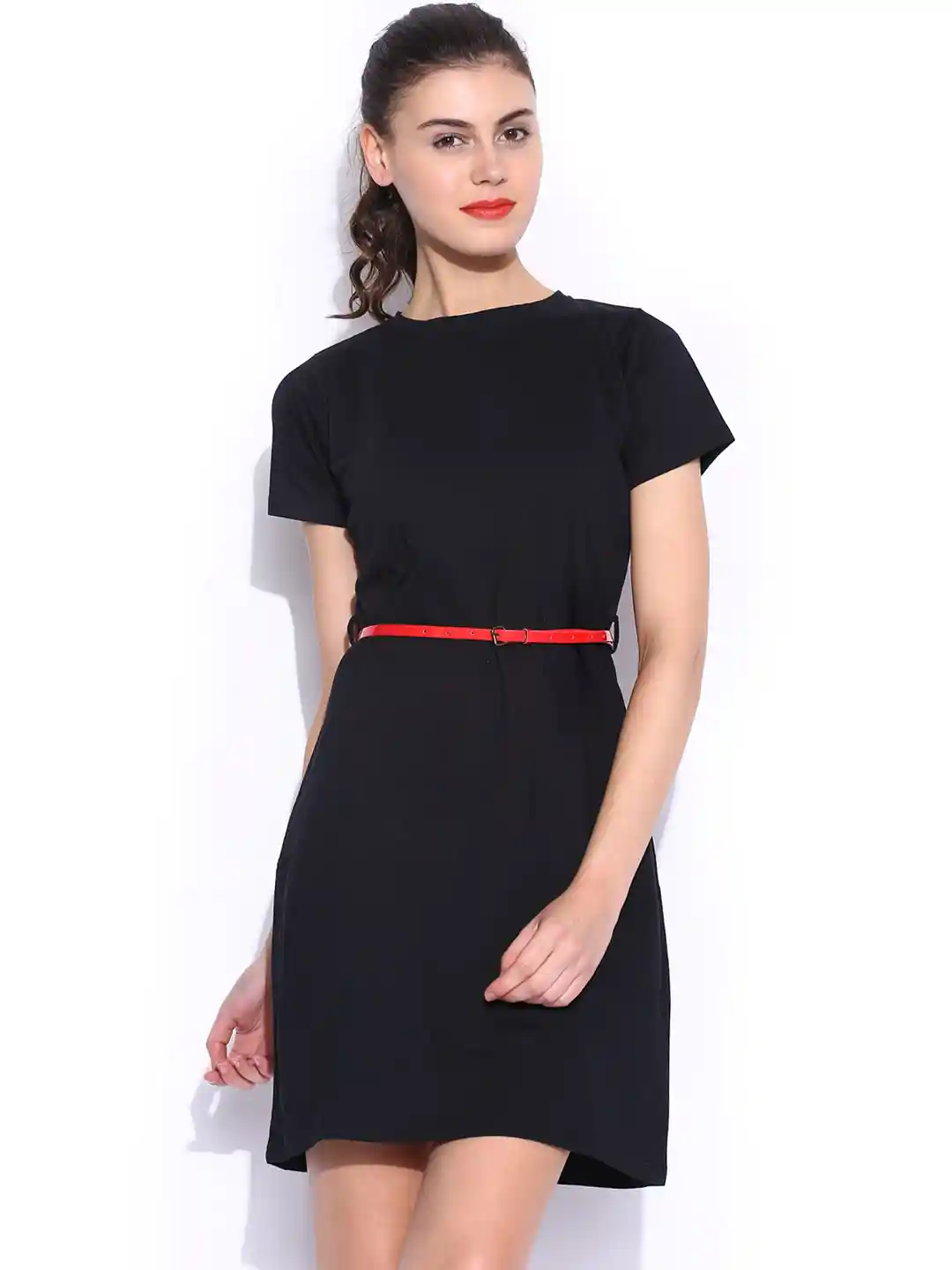 Buy Miss Chase Black Casual Belted Dress Dresses for Women