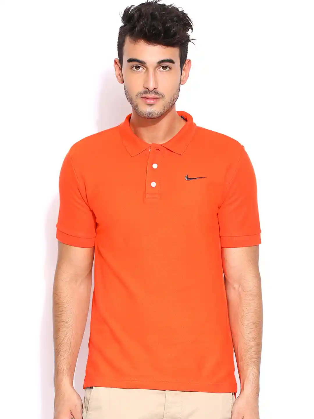 Buy Nike Orange AS Polo Pure Cotton T-shirt Tshirts for Men
