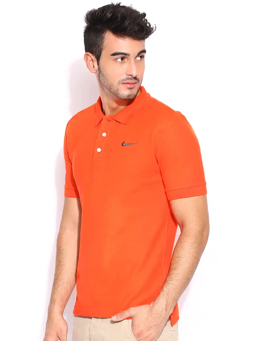 Buy Nike Orange AS Polo Pure Cotton T-shirt Tshirts for Men