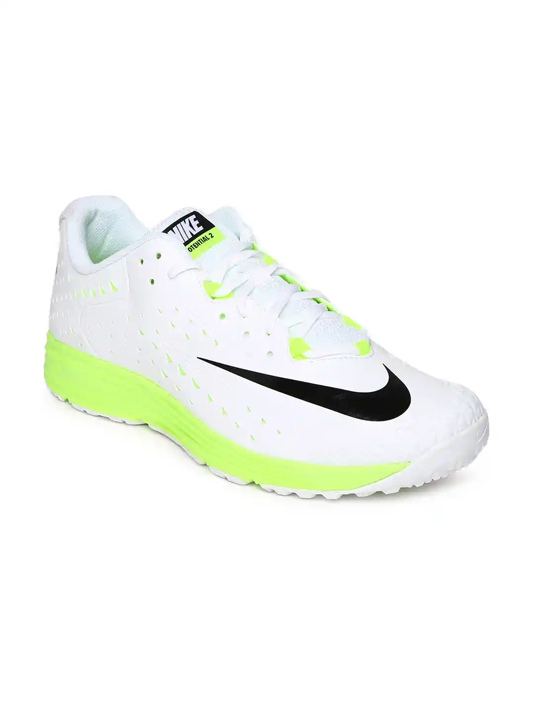 Nike Men White Green Potential Cricket Shoes