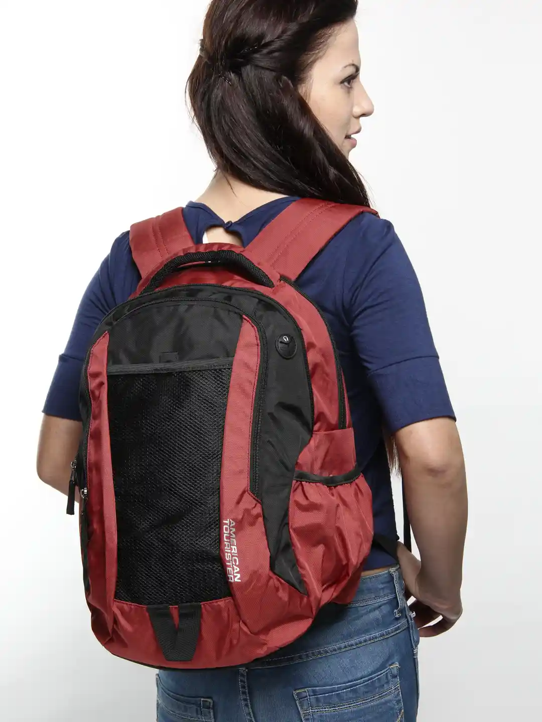 バッグ American Tourister 41L Buy American Tourister Unisex Red & Black Zing 07 Backpack
