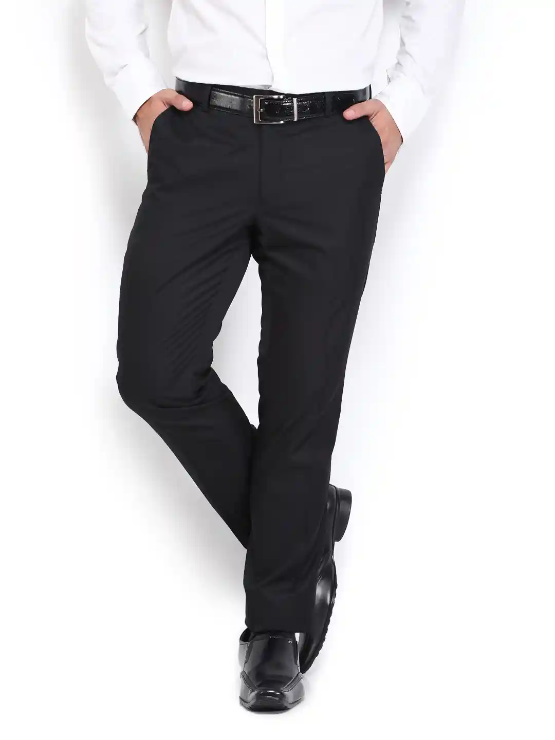 Buy John Miller Men Black Slim Fit Formal Trousers Trousers for