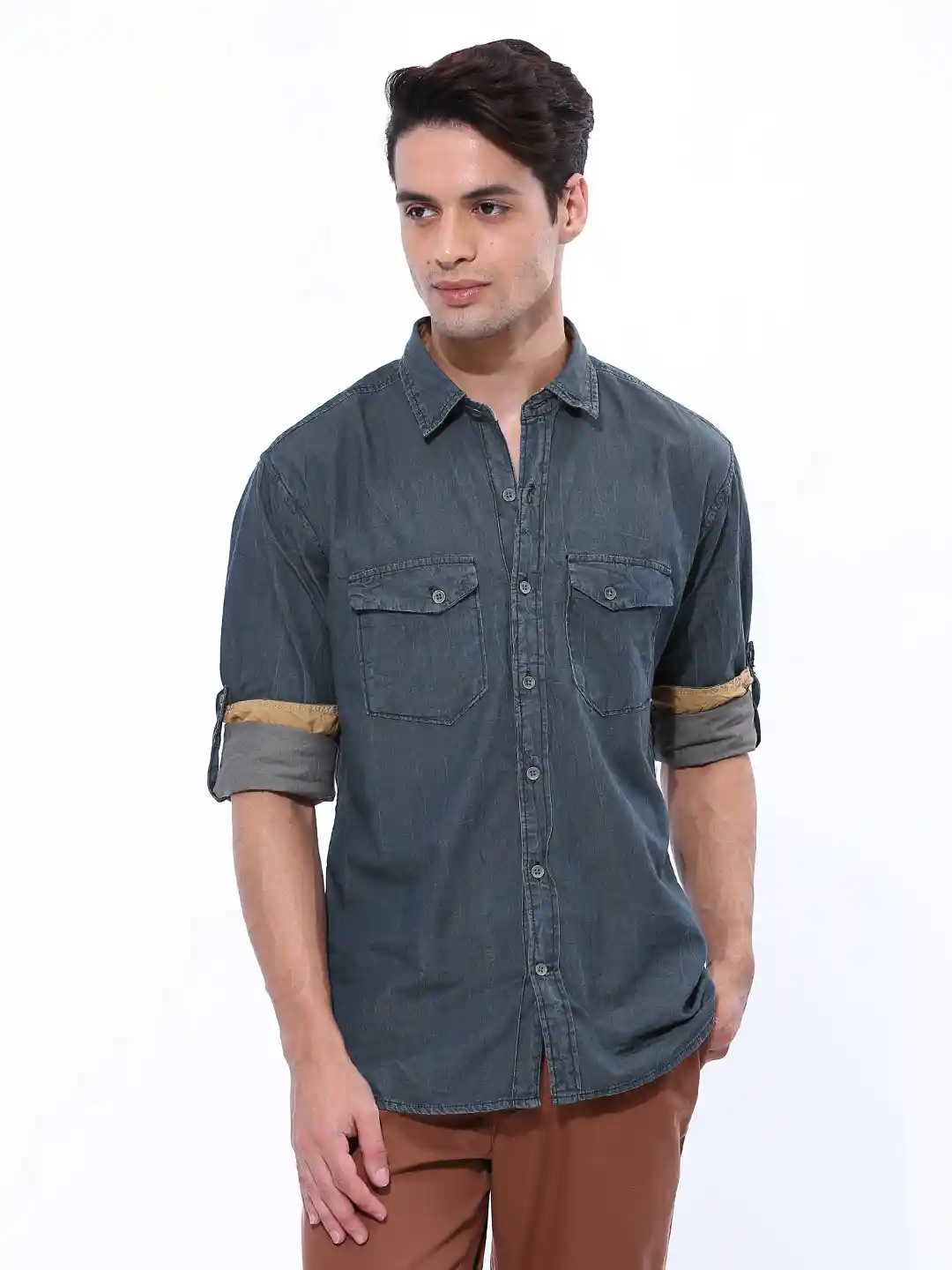 John Players Denim Shirt For Men Buy Blue Shirts For Men By JOHN