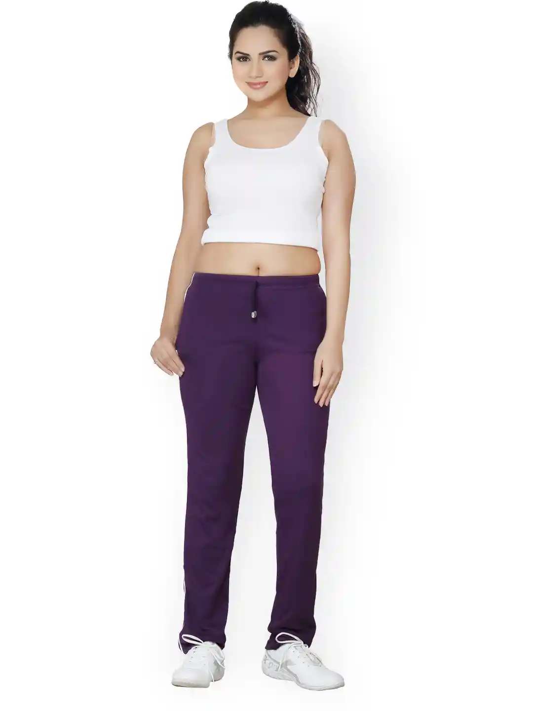 Buy Lango Women Purple Track Pants Track Pants for Women 592865 - Main Image
