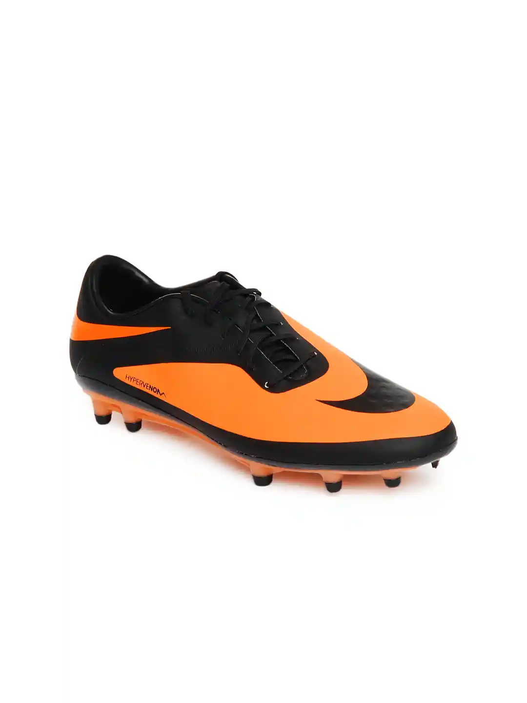 Buy Nike Men Black Neon Orange Hypervenom Phatal FG Sports Shoes