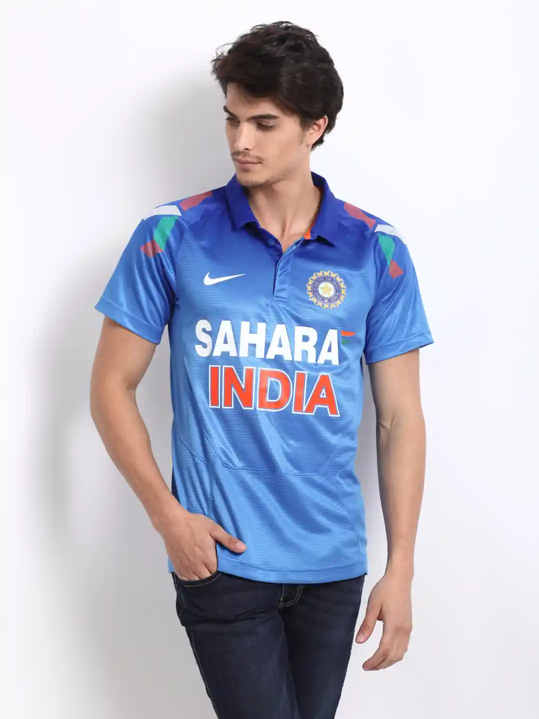 Buy Nike Men Blue Sahara Indian Cricket Team Jersey Tshirts for