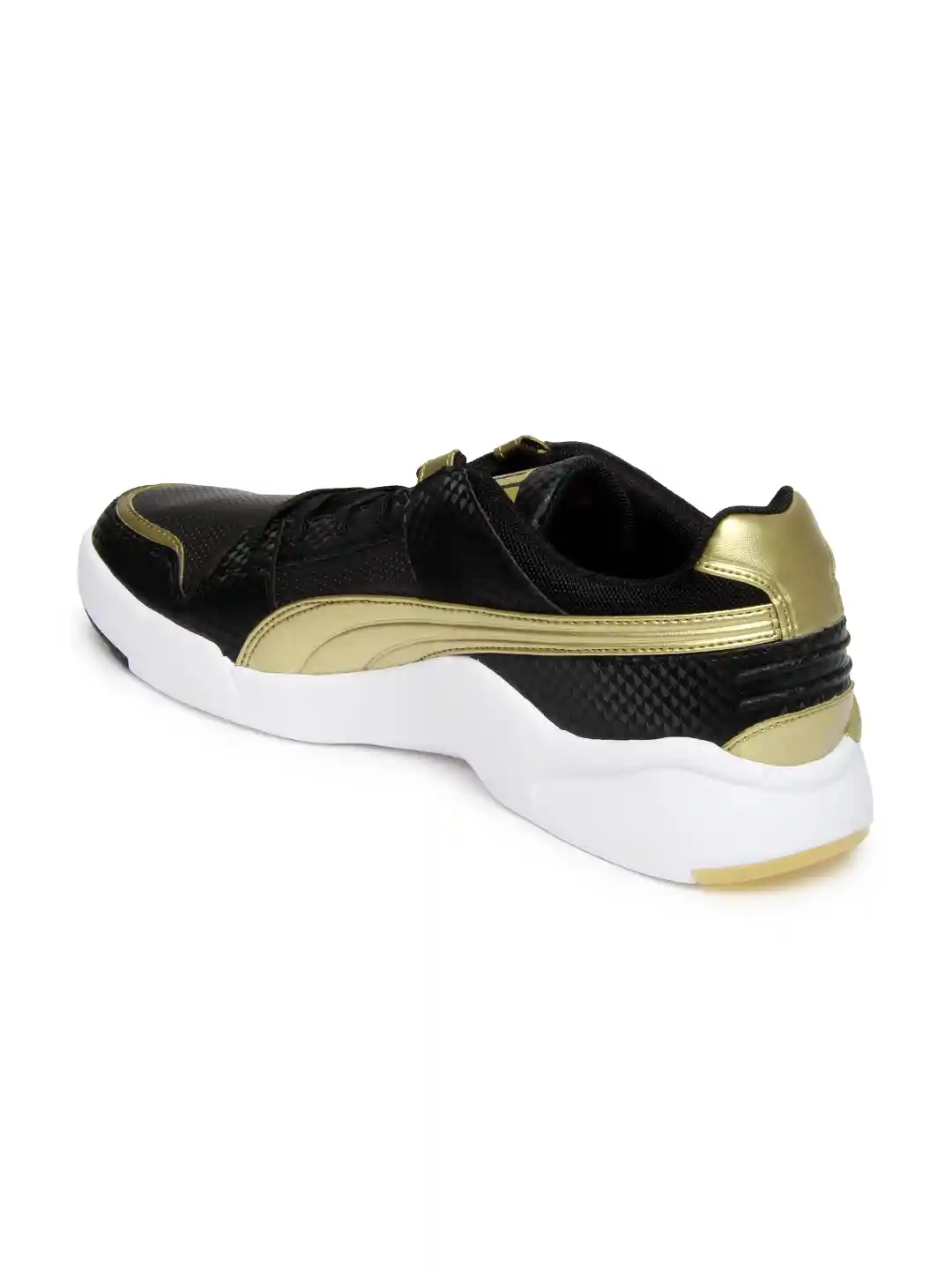 Buy Puma Men Black Gold Toned Ftr Slipstream Lo Opulence Casual