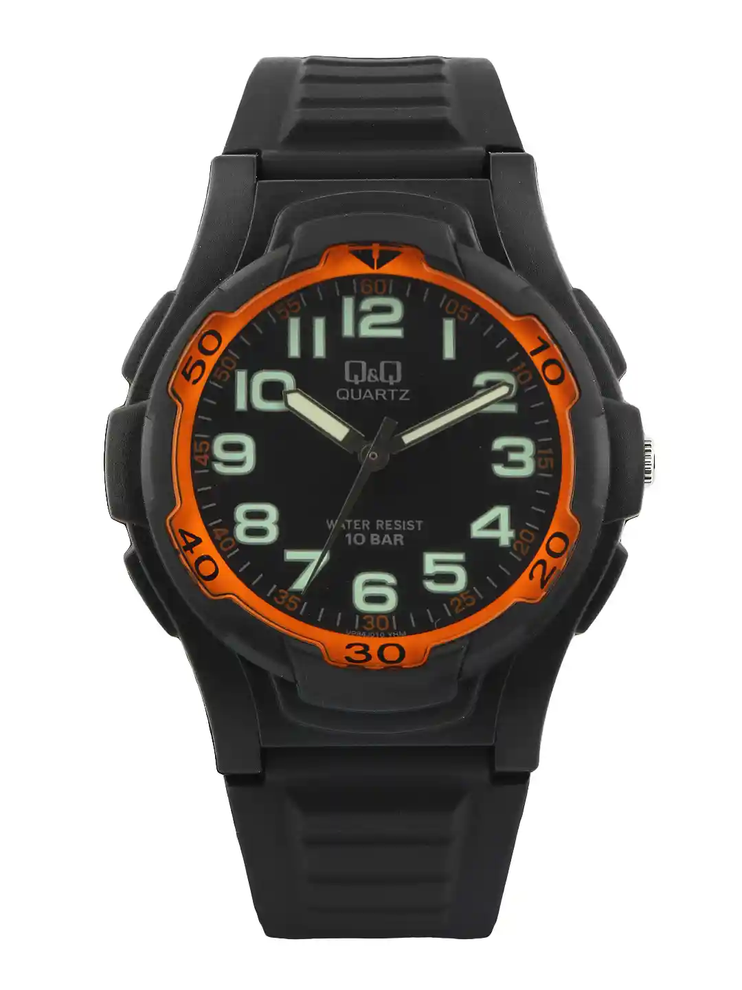 Digital Quartz Water Resistant 10 Bar Q&Q Men Black Dial Watch - Main Image