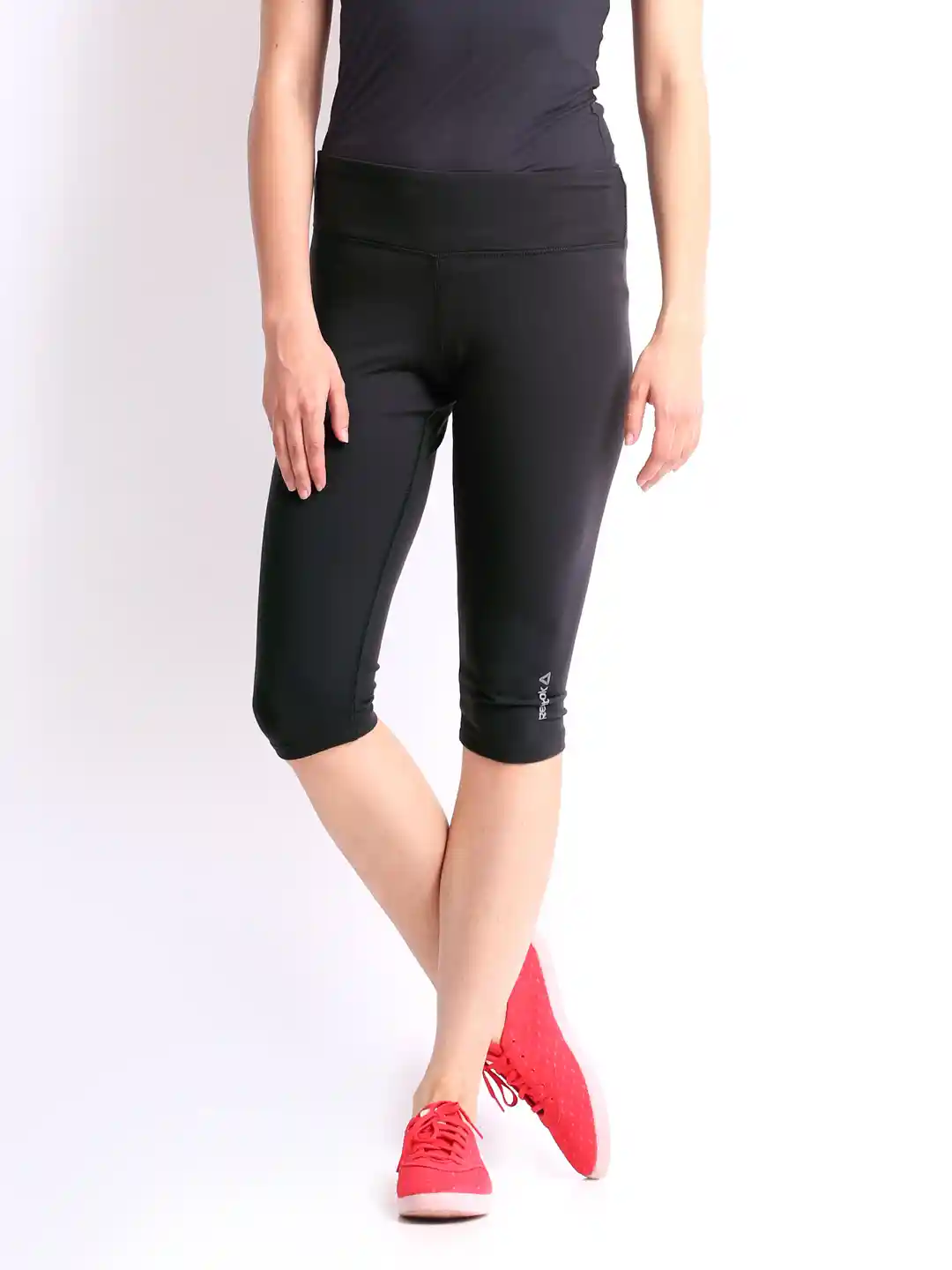 Buy Reebok Women Black Solid Skinny Fit Capris Capris for Women