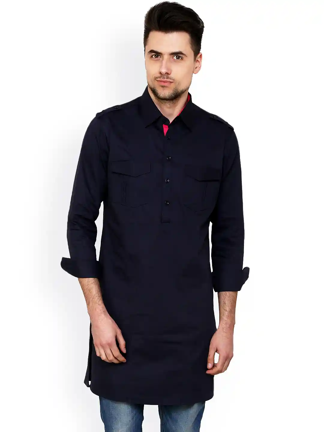 Buy See Designs Men Navy Kurta Kurtas for Men 681866 Myntra
