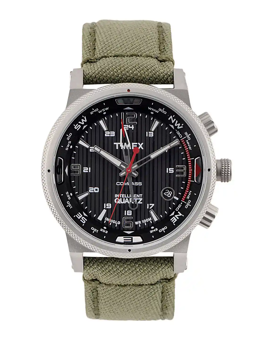 Compass Water Resistant Analog Watch Timex Men Black Dial