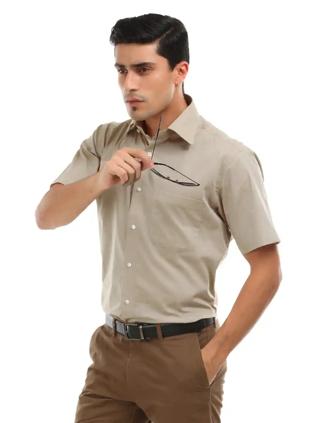 Buy Van Heusen Men Brown Giza Cotton Shirt Shirts for Men 33787