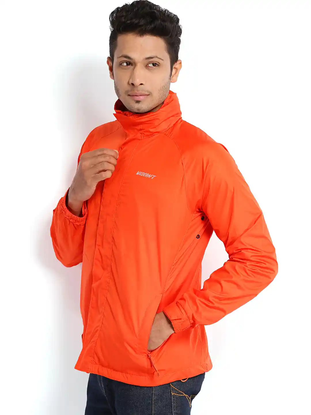 Buy Wildcraft Men Orange Wind Cheater Hooded Jacket - Jackets for