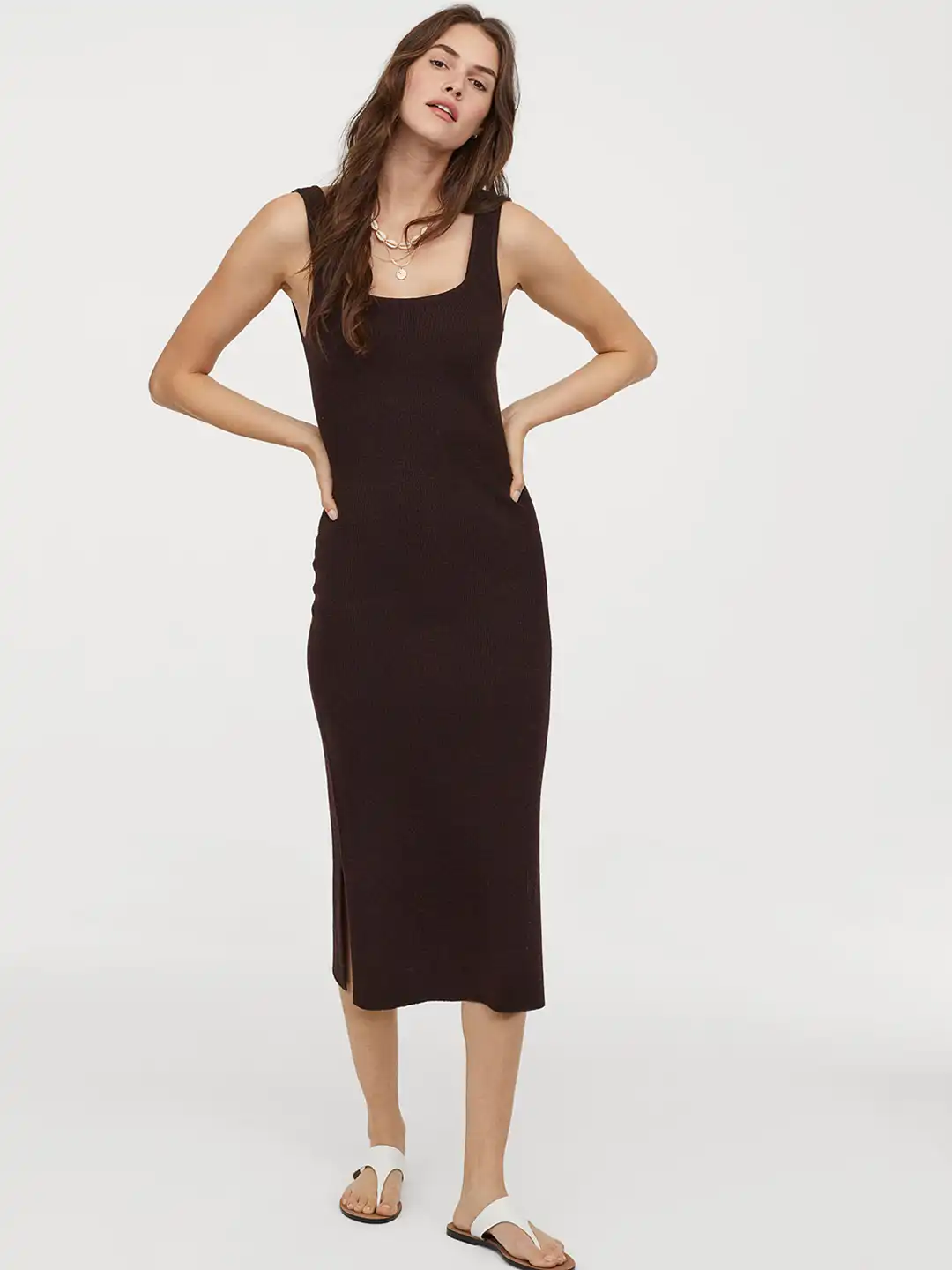 brown knit dress h&m Buy Women Solid Knitted - Dresses for Women 10364271 slightly sheer knit with resort2 ASOS DESIGN frill detail Size:5800SDCGA-WR-6