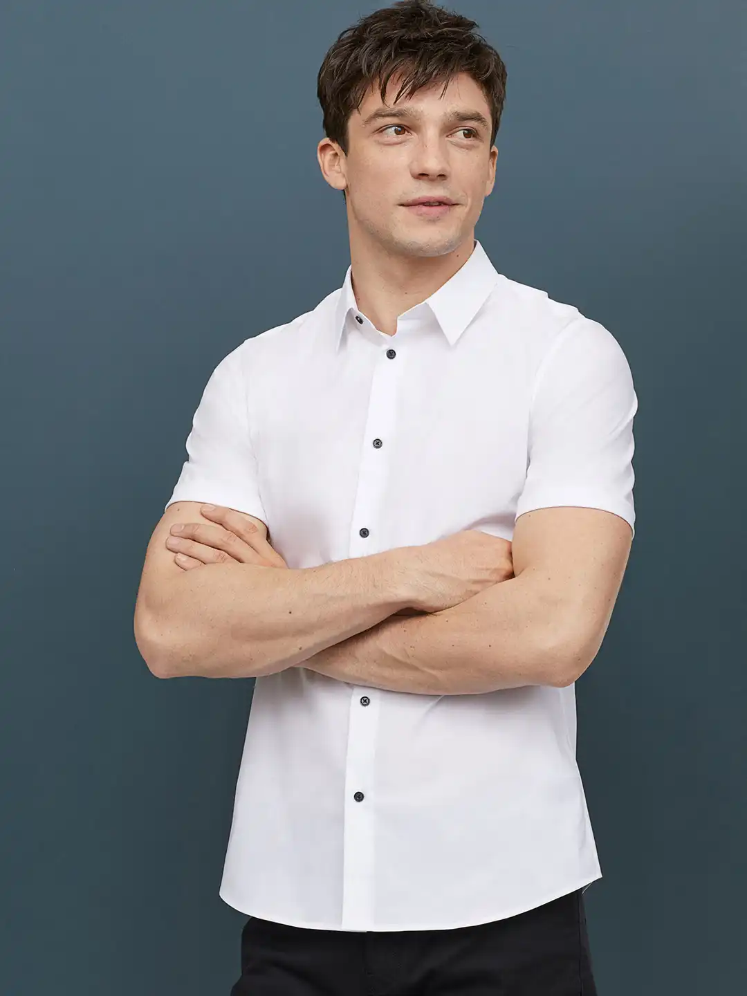 Buy H&M Men White Solid Cotton Shirt Muscle Fit - Shirts for Men 10382291 |  Myntra