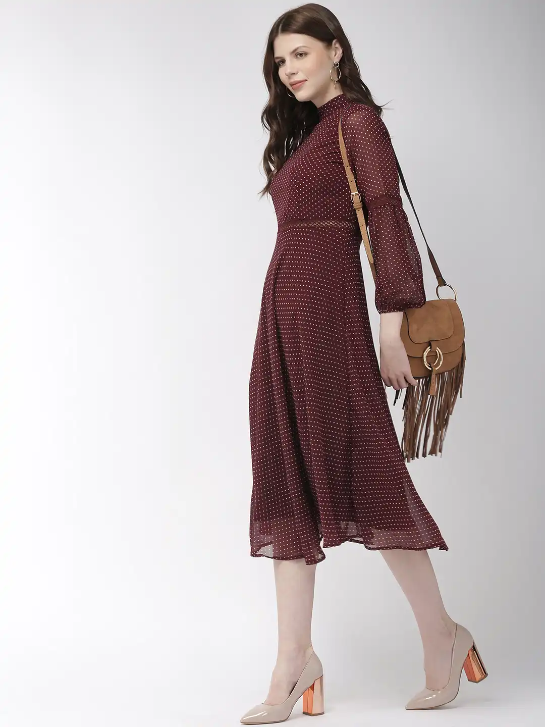 maroon fit and flare dress Zimmermann Stripe Tuck Belted Mini Shirt Dress main image 0