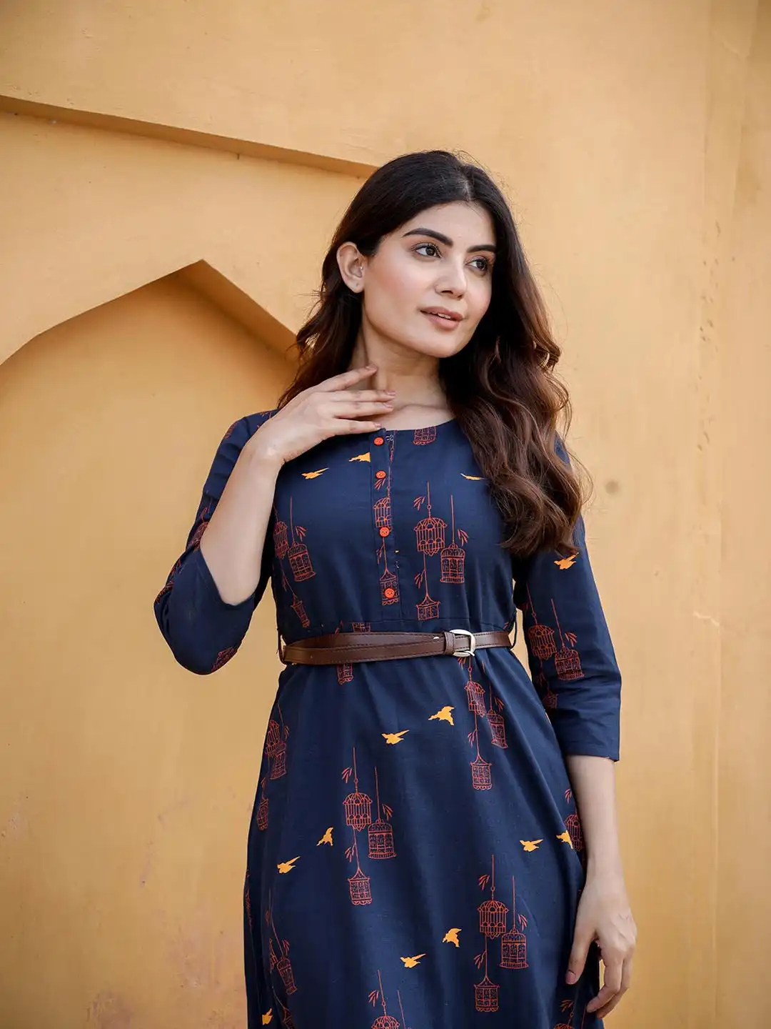 orange and navy blue dress Buy Yufta & Quirky Printed Cotton Maxi - Ethnic Dresses for Women 10546142 Waist Size:44″ Buy 3 Get 1 Polo Style it with the Unique Vintage Black Batwing