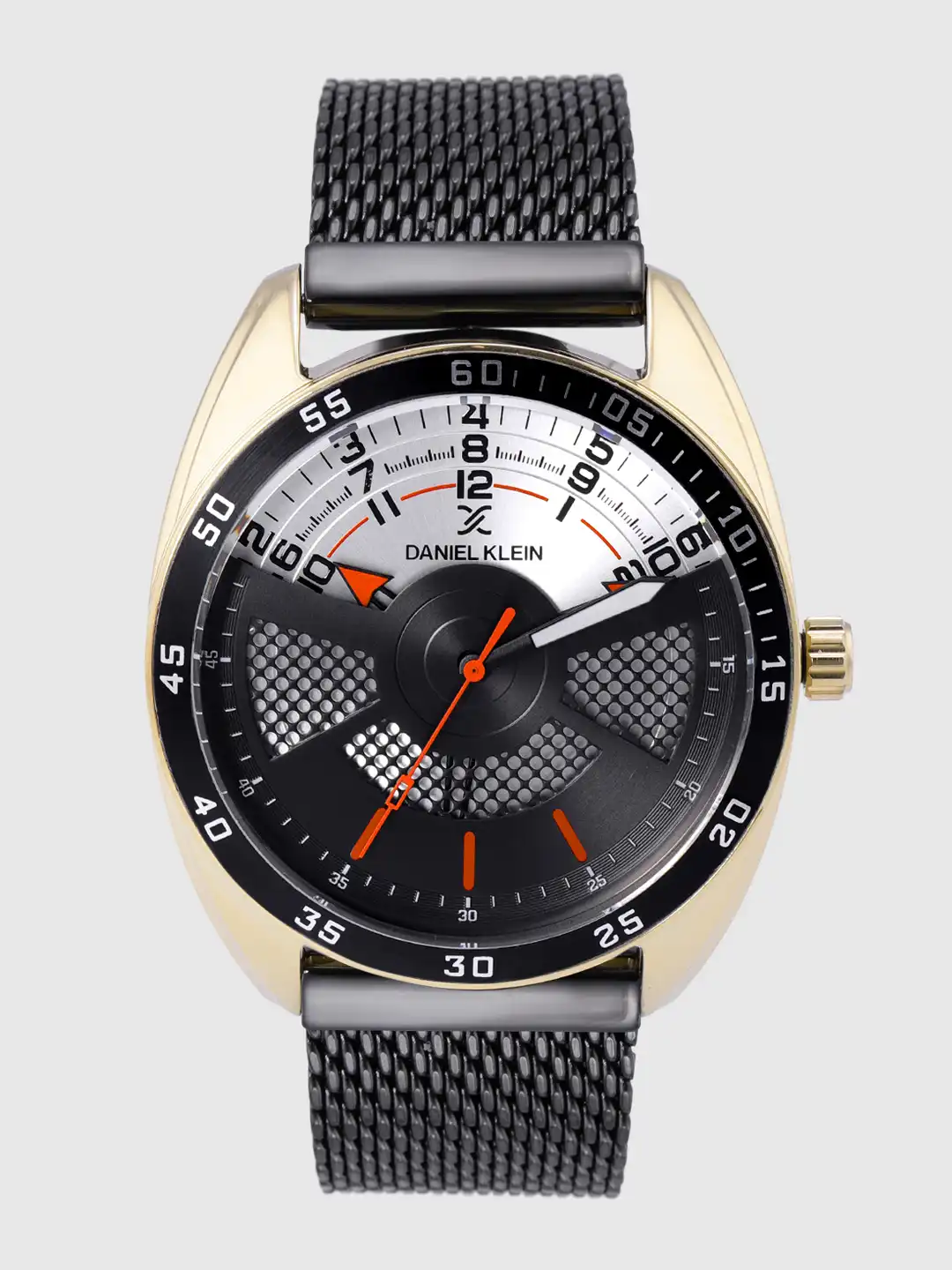 Buy Daniel Klein Men Black & Silver-Toned Textured Analogue Watch