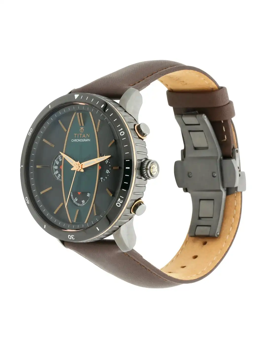 Buy Titan Chronograph Analog With Two Toned Black & Green Dial