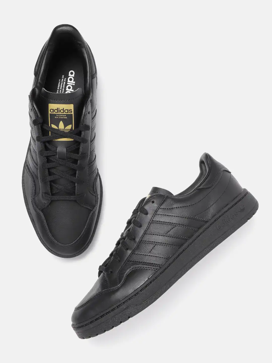 black leather adidas originals
