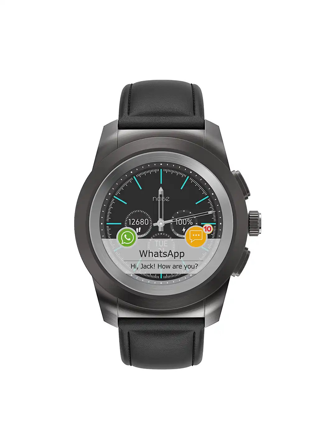 gmfxy① Buy Noise NoiseFit Fusion Hybrid Smart Watch with Leather Strap