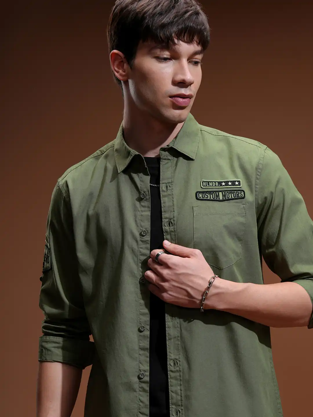 strapless open back dress Green Linen Shirt – Crimsoune Club main image 1