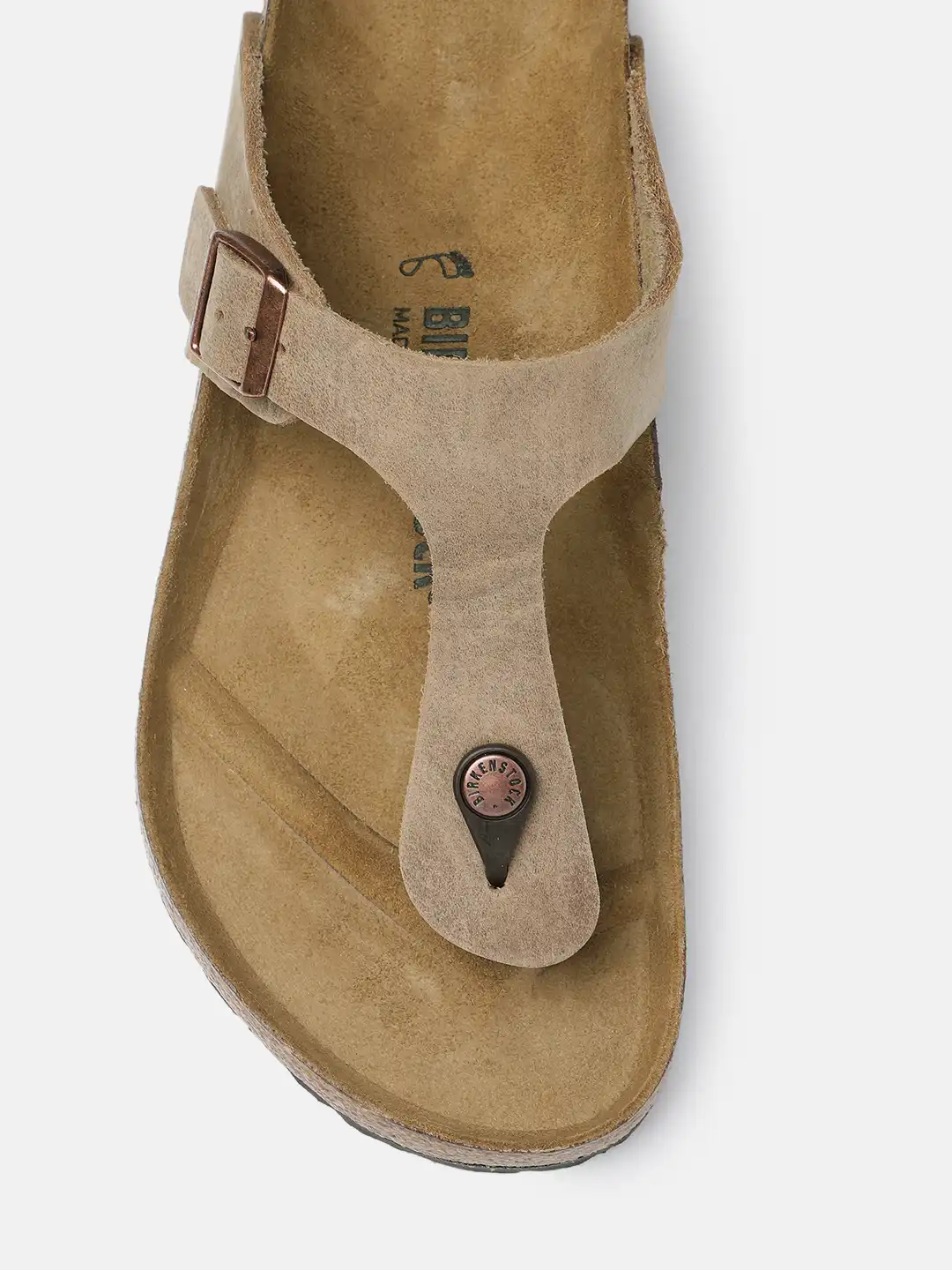 Buy Birkenstock Unisex Beige Gizeh Oiled Regular Width Leather