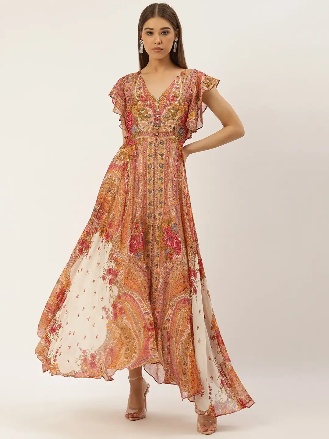 ritu kumar orange dress Buy Orange Floral Print Dress by Designer RITU KUMAR Online at Ogaan.com