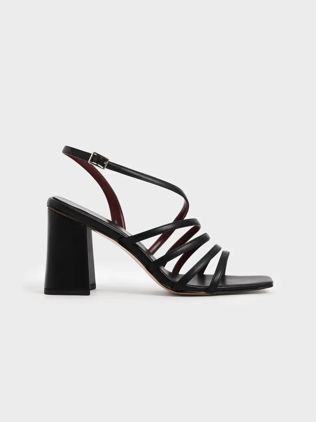 Buy CHARLES & KEITH Women Black Solid Sandals - Heels for Women