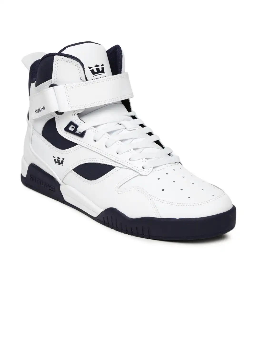 Buy Supra Men White & Navy Bleeker Leather Sneakers - Casual Shoes