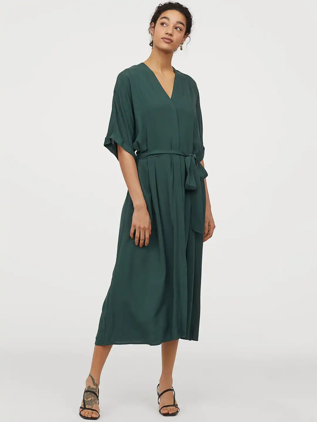 green terry dress Noa Organic Cotton T-Shirt Wrap Dress (Petite)