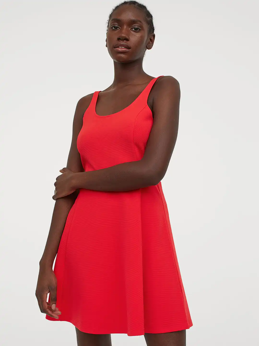 Buy H&M Women Red Solid Bell-Shaped Jersey Dress - Dresses for Women 12081626