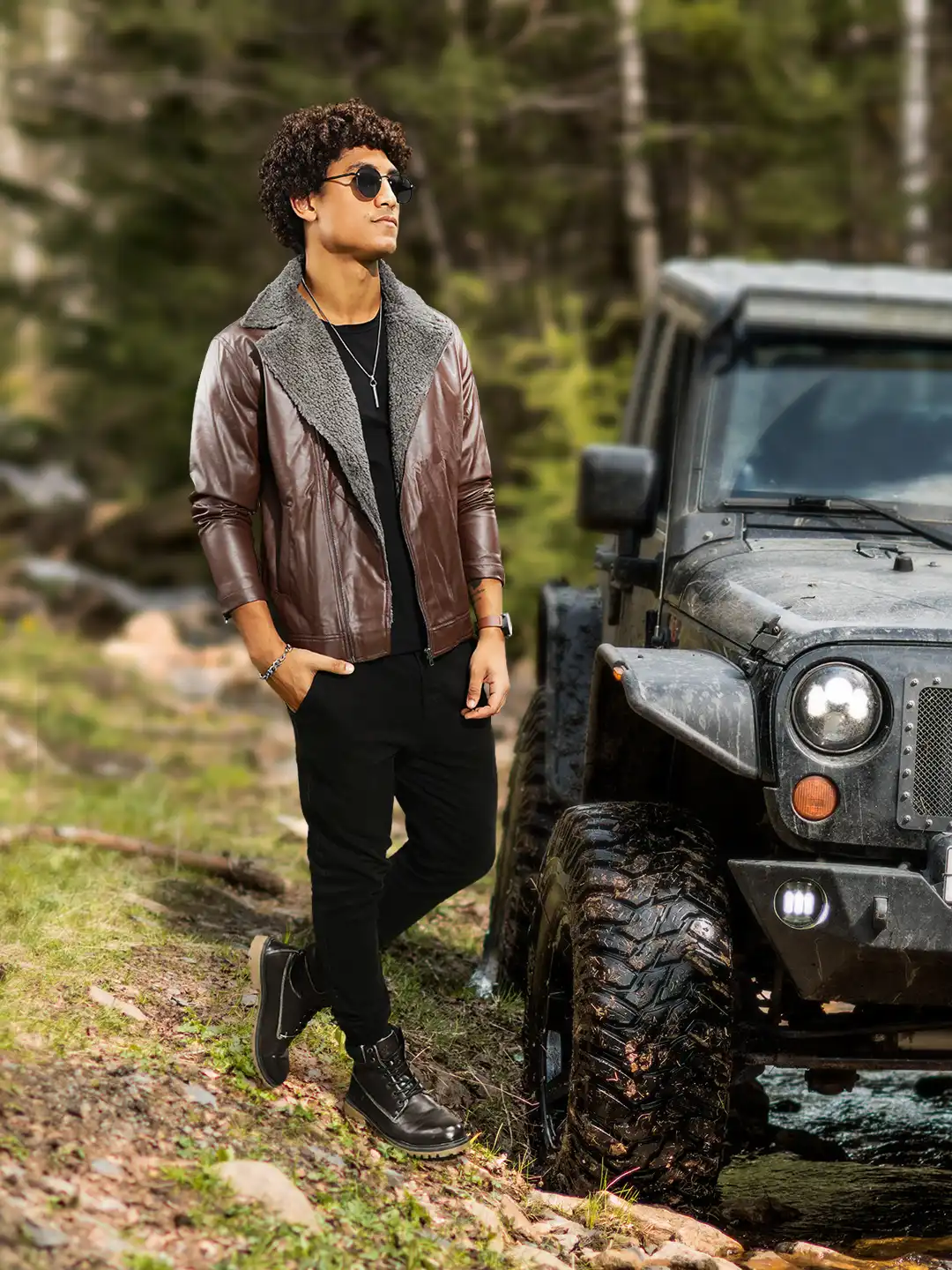 Buy Roadster Men Brown Faux Leather Jacket - Jackets for Men