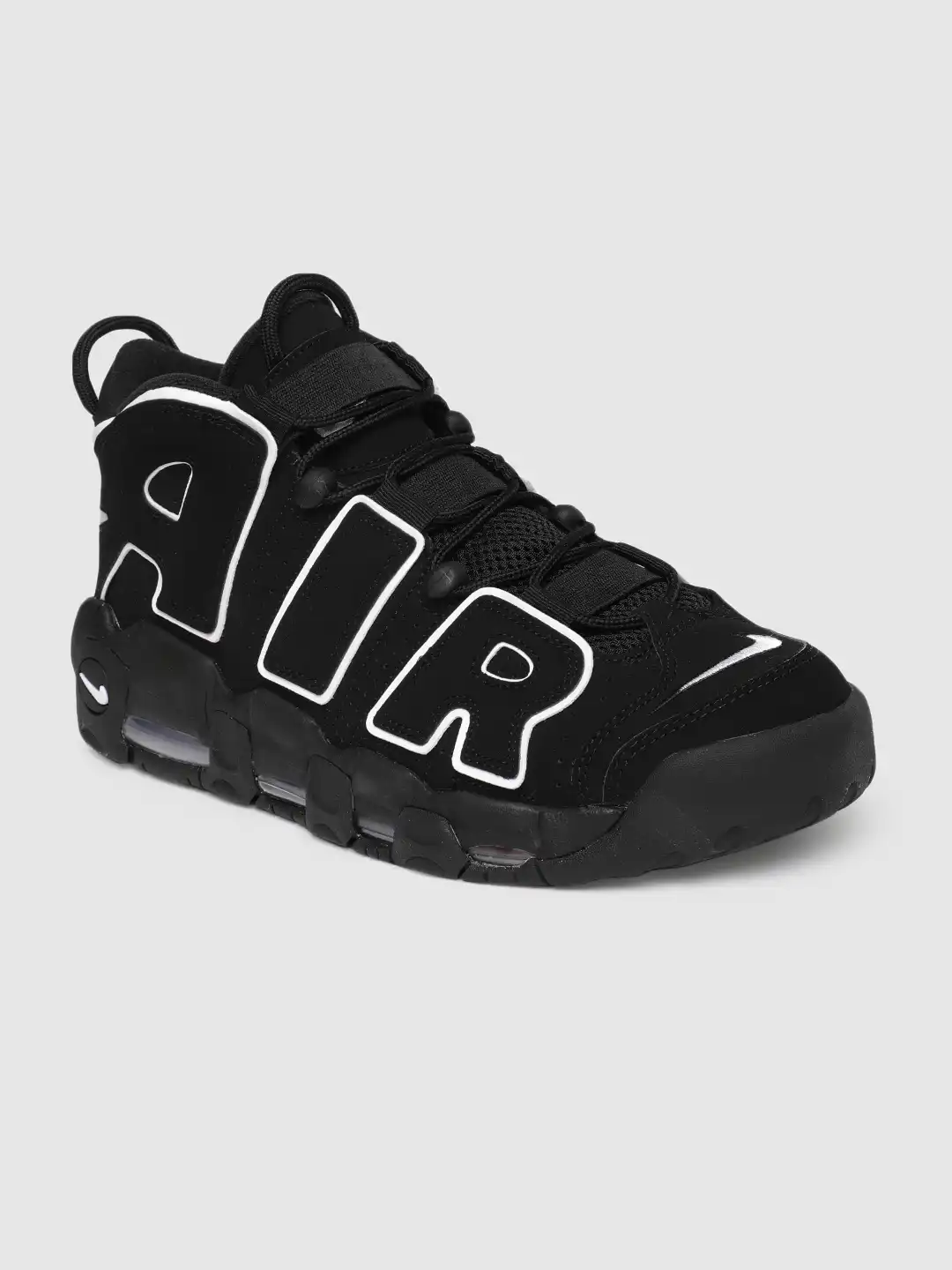 シューズ(男性用) NIKE AIR MORE UPTEMPO BLACK Buy Nike Men Black AIR MORE UPTEMPO Running Shoes - Sports Shoes