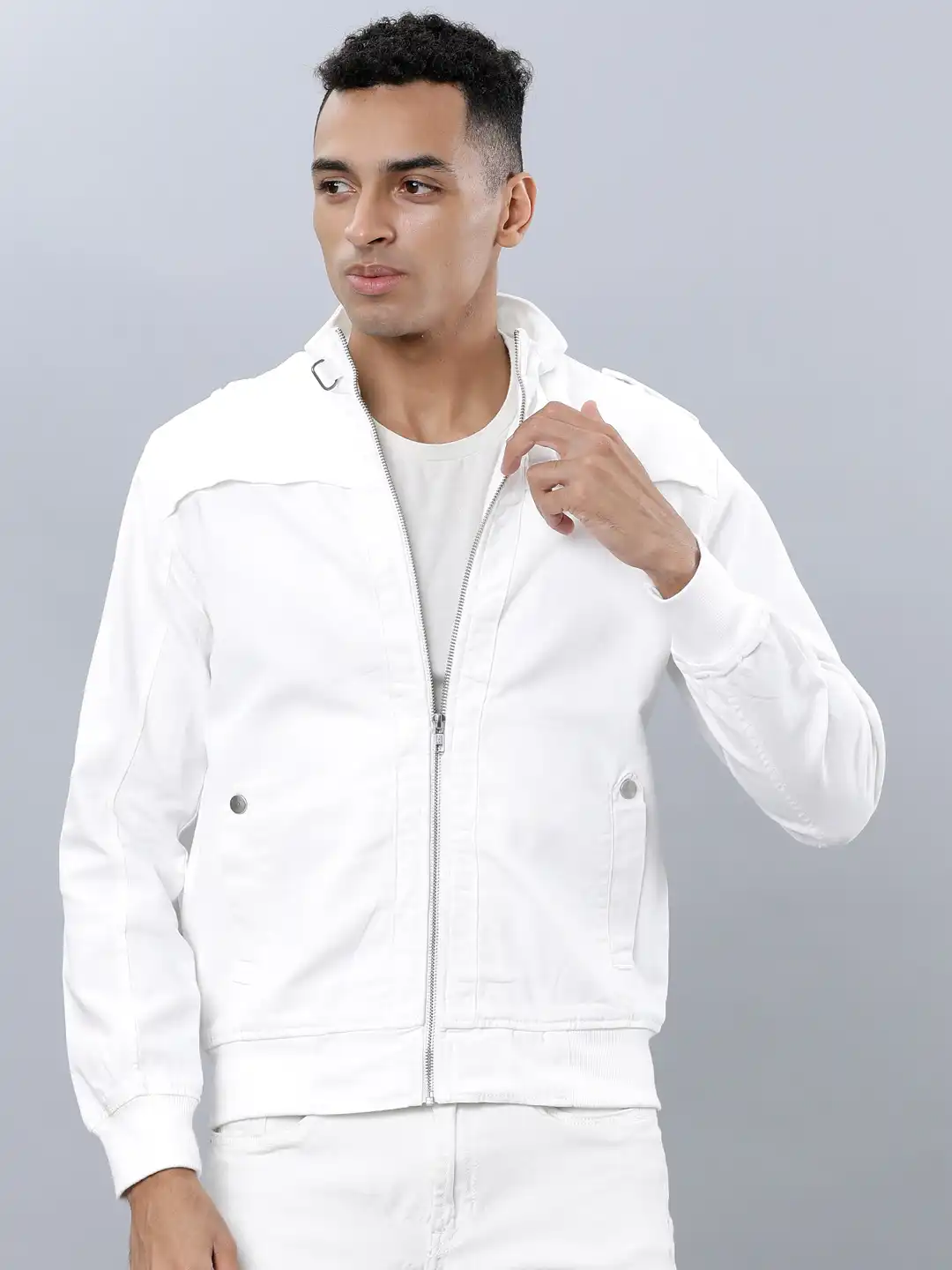 Buy HIGHLANDER Men White Solid Tailored Shacket - Shackets for Men