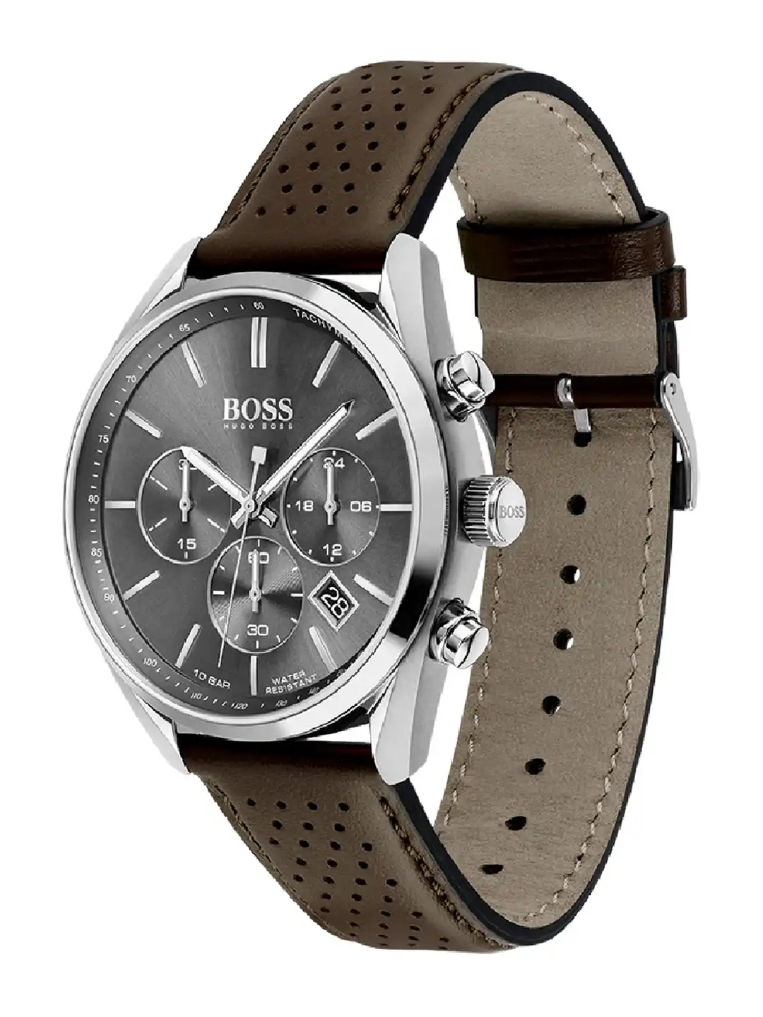 Buy Hugo Boss Men Brown & Black Chronograph Leather Watch 1513815