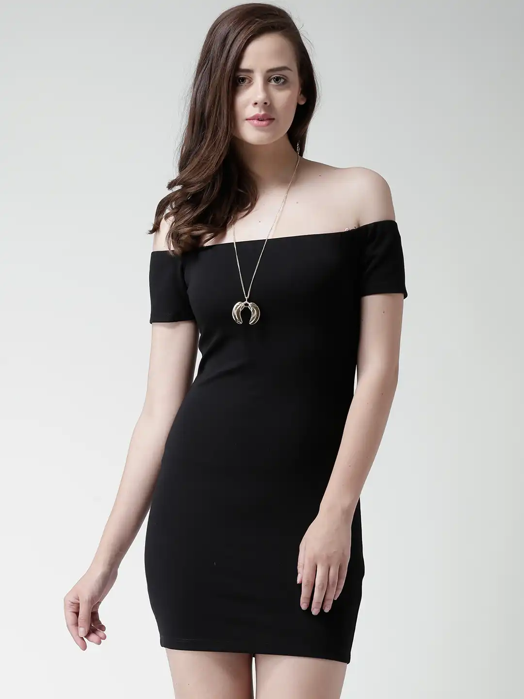 Buy FOREVER 21 Black Off-Shoulder Dress - Dresses for Women 1337277 | Myntra