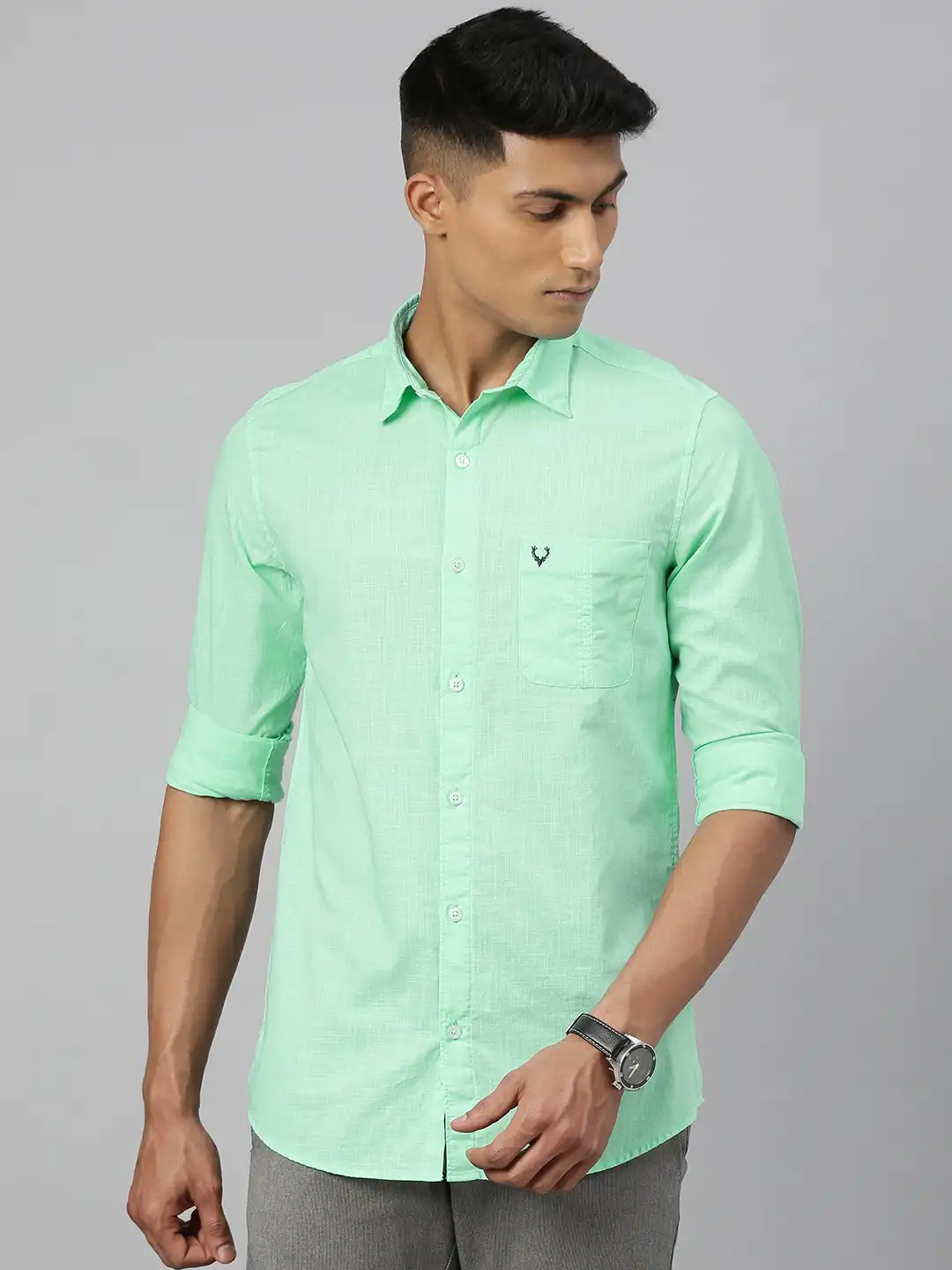sea green dress shirt Alexander in Seafoam Linen Shirt, 15.5 34/35