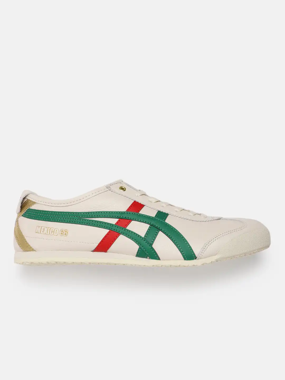 Buy Onitsuka Tiger Unisex Cream-Coloured & Green Mexico 66 Leather