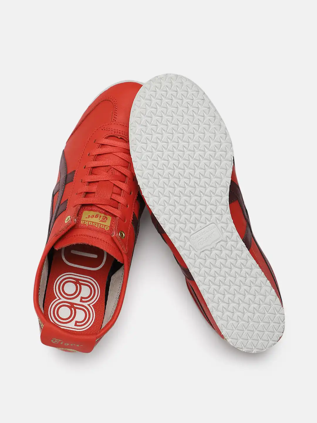 Buy Onitsuka Tiger Unisex Red Mexico 66 Leather Sneakers - Casual