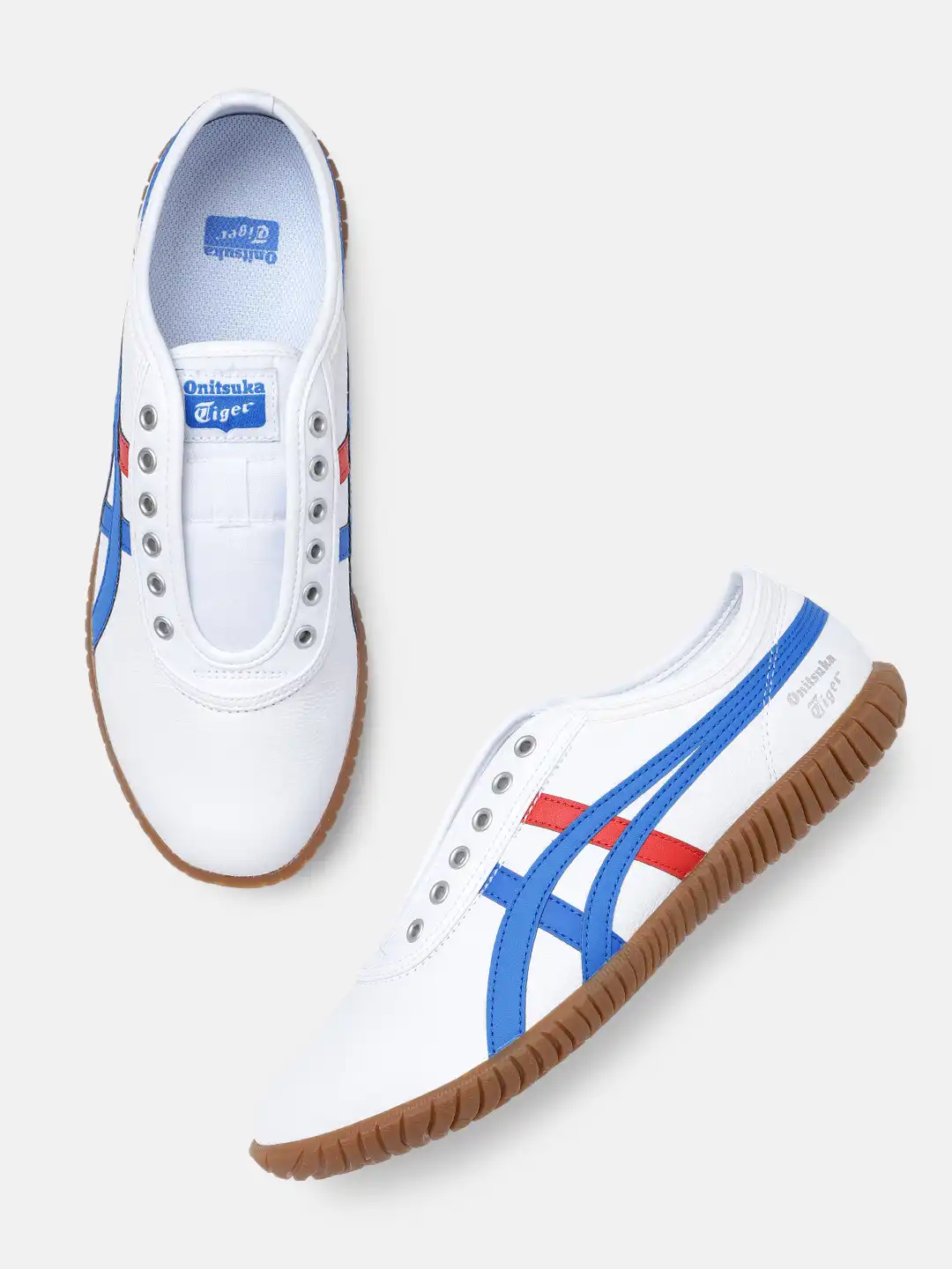 Buy Onitsuka Tiger Unisex White Tsunahiki Leather Slip-On Sneakers