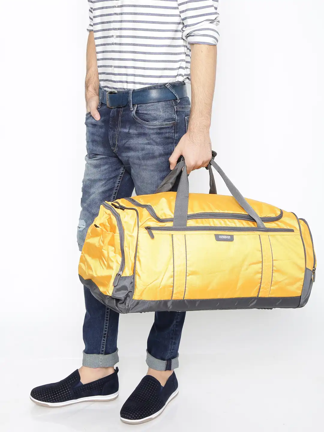 Buy AMERICAN TOURISTER Unisex Yellow & Grey Travel 1 Duffel Bag - Duffel Bag  for Unisex 1359635 | Myntra
