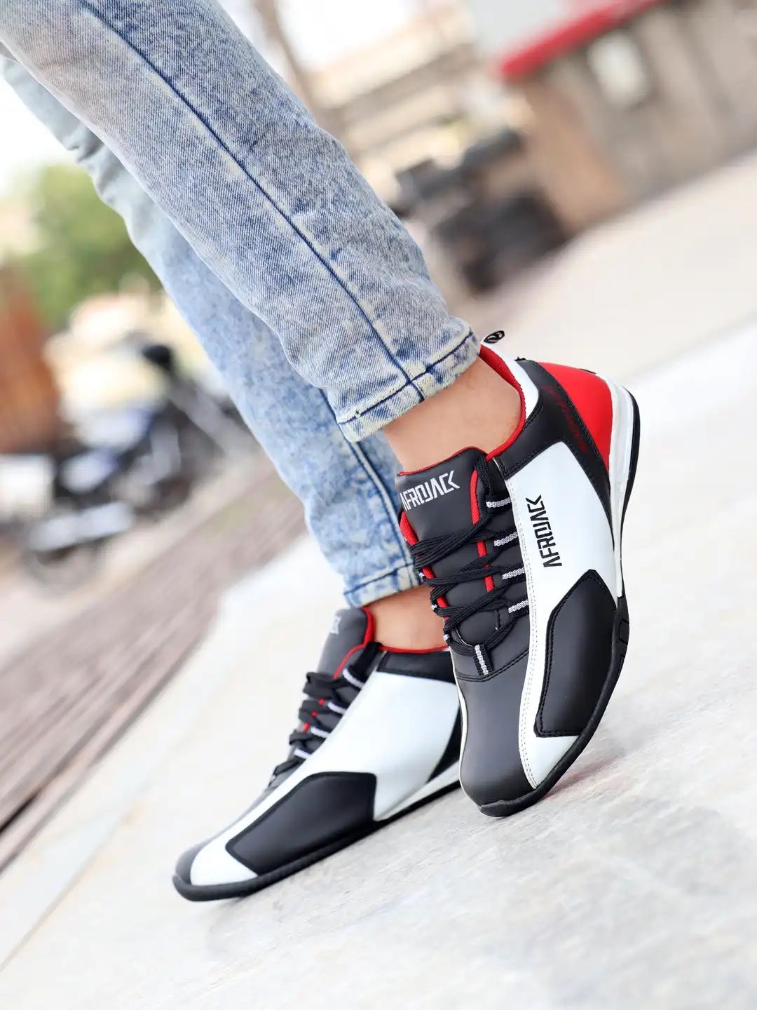 Buy AfroJack Men Black & White Colourblocked Sneakers - Casual Buy AfroJack Men Black & White Colourblocked Sneakers - Casual